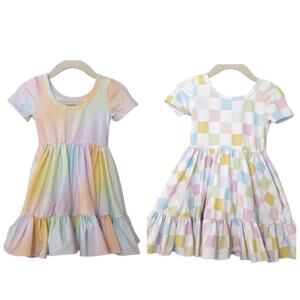 Girlhood by Little Stocking Co Twirl Dress Set of 2 Pastel Baby 12-18mo Retro
